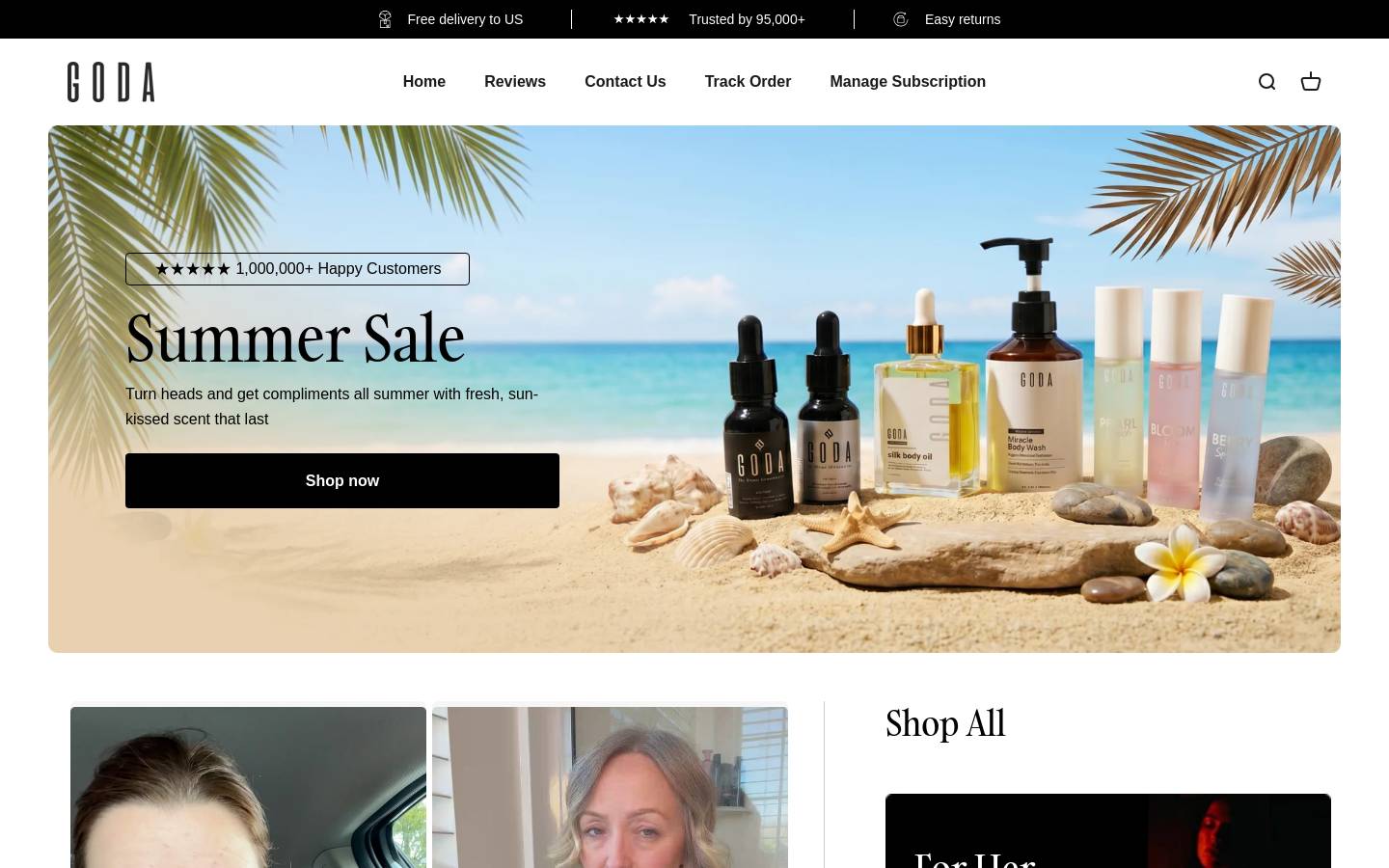 Goda homepage screenshot