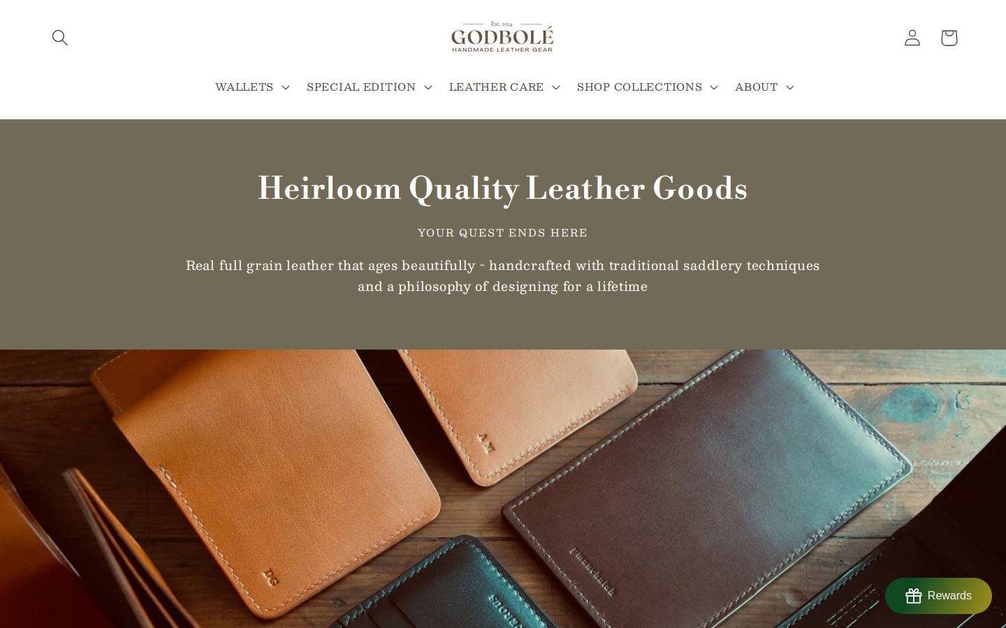 godbolegear.com homepage screenshot