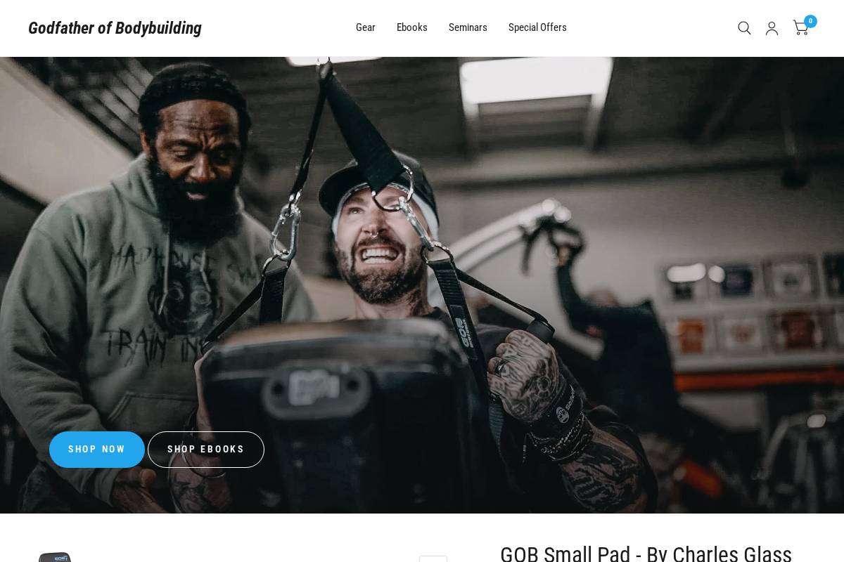 godfatherofbodybuildingshop.com homepage screenshot