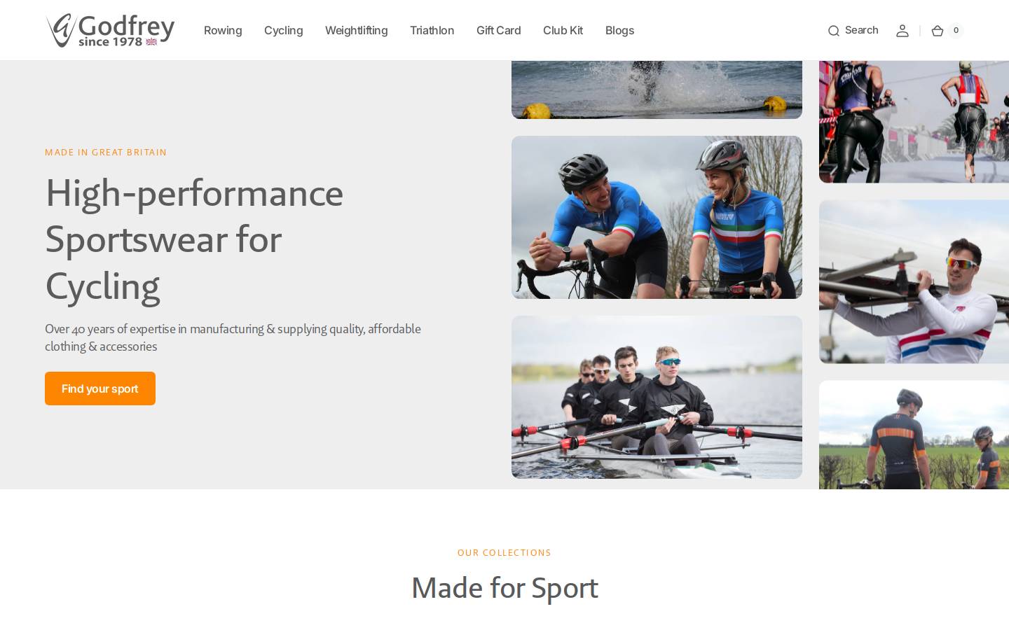 Godfrey Rowing homepage screenshot