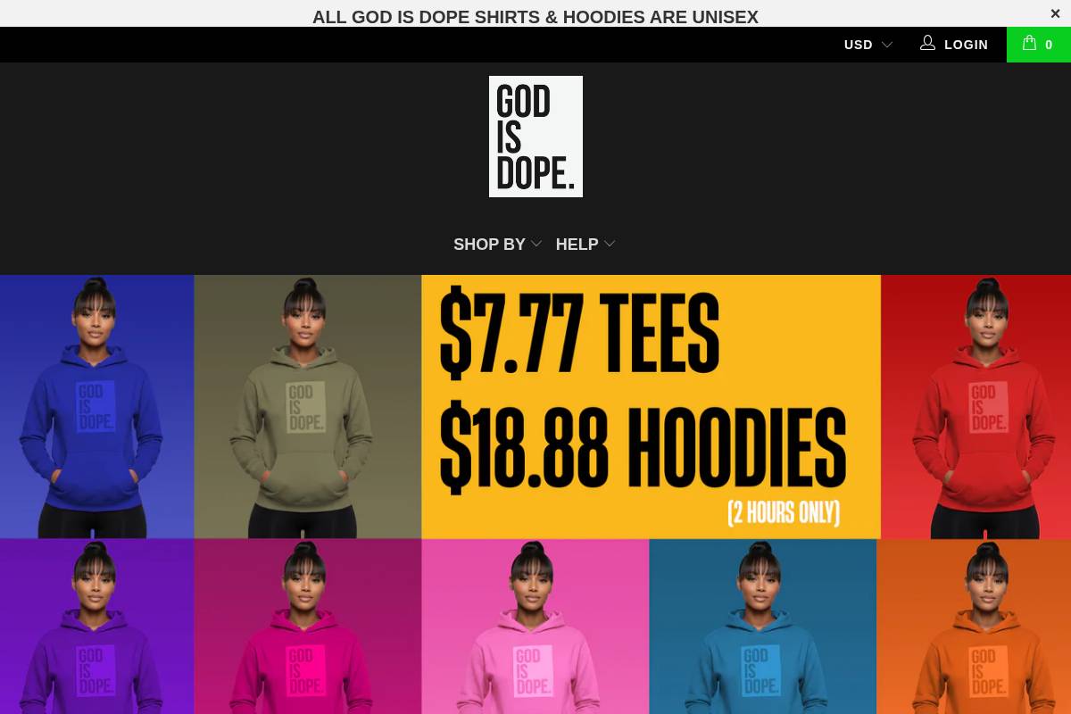 God Is Dope homepage screenshot