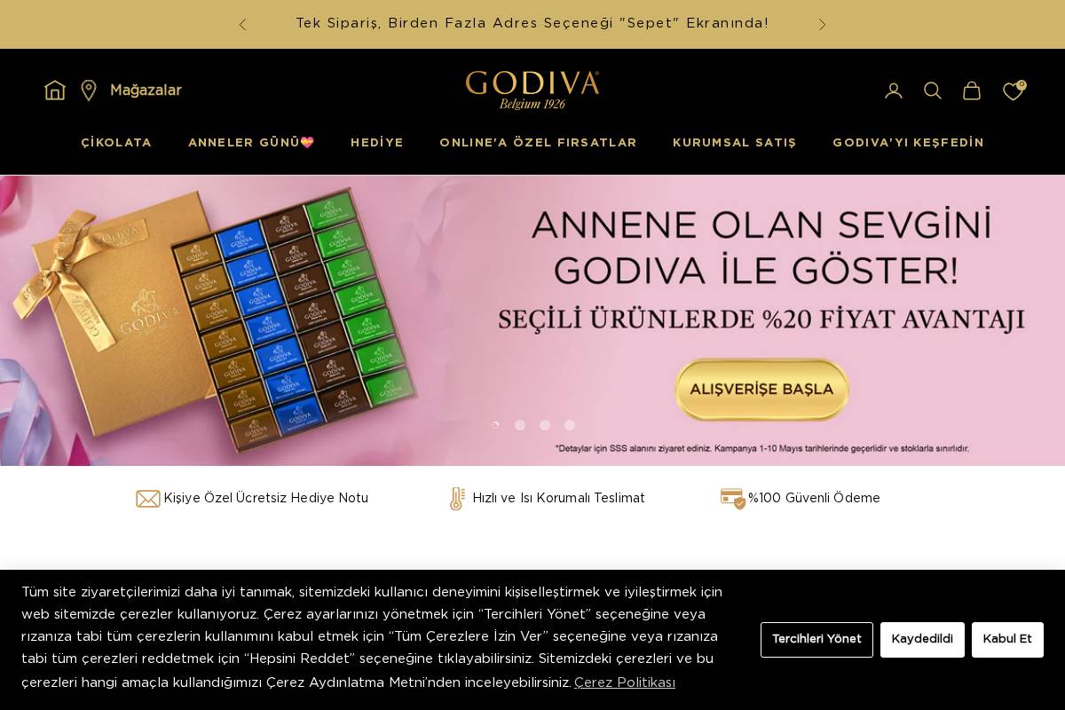 Godiva homepage screenshot