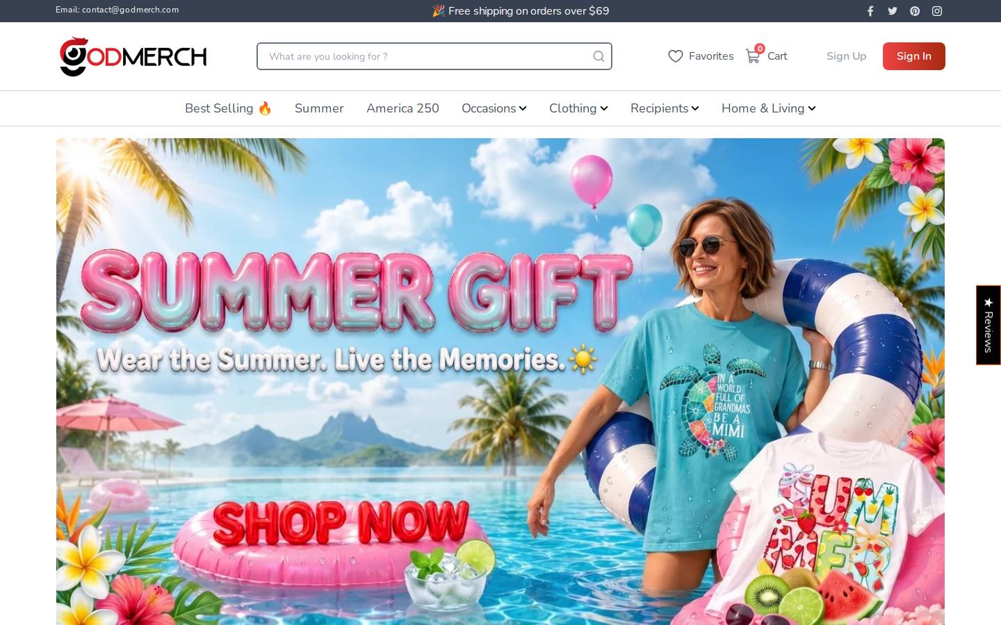 godmerch.com homepage screenshot