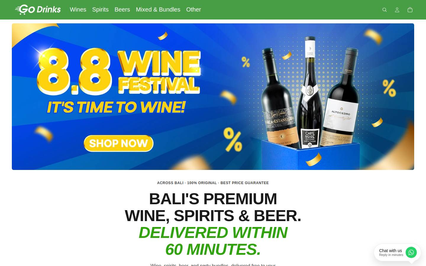 GoDrinks Indonesia homepage screenshot