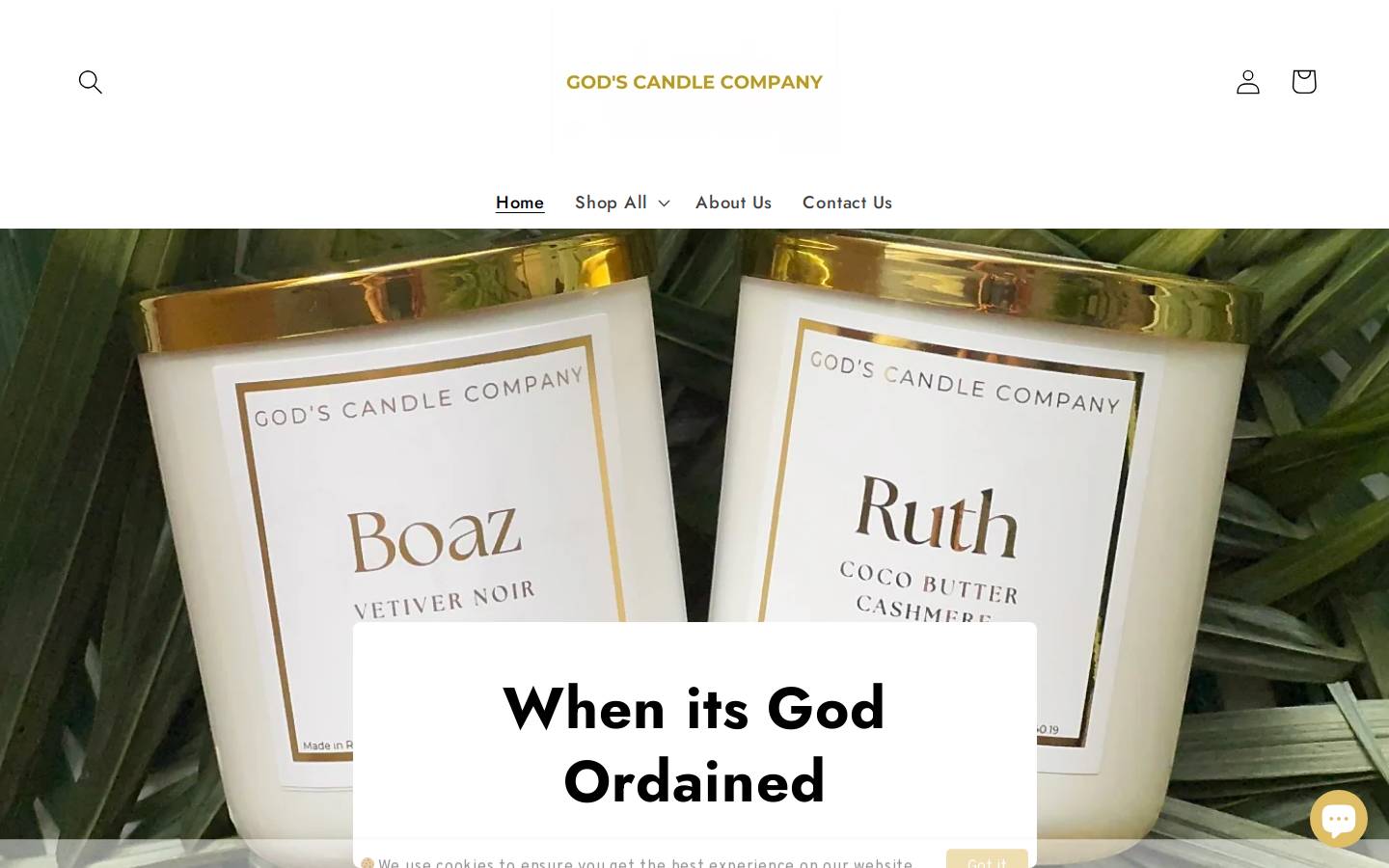 godscandlecompany.com homepage screenshot