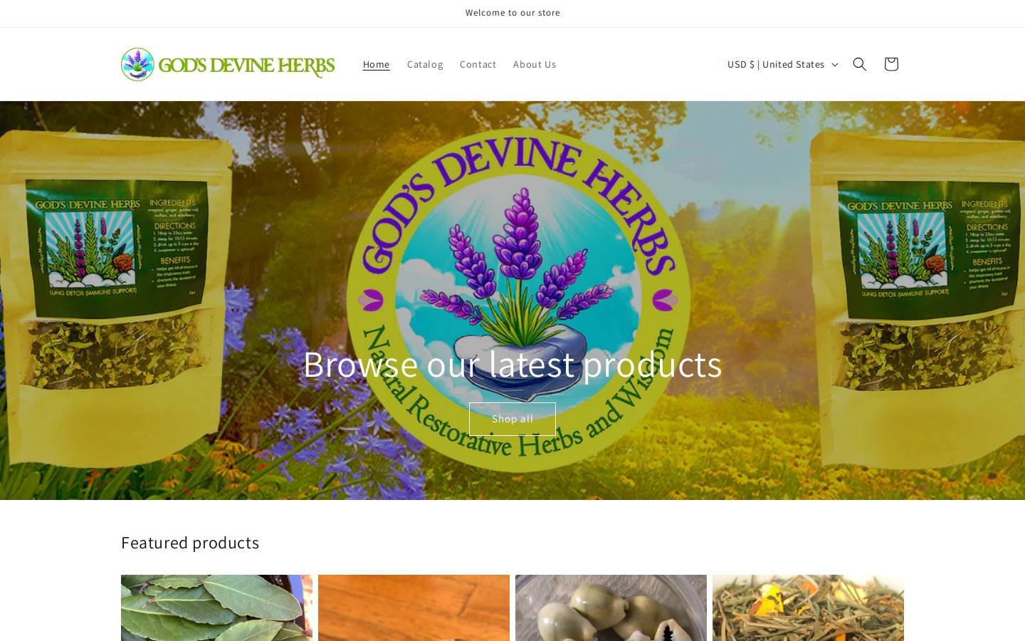 godsdevineherbs.com homepage screenshot