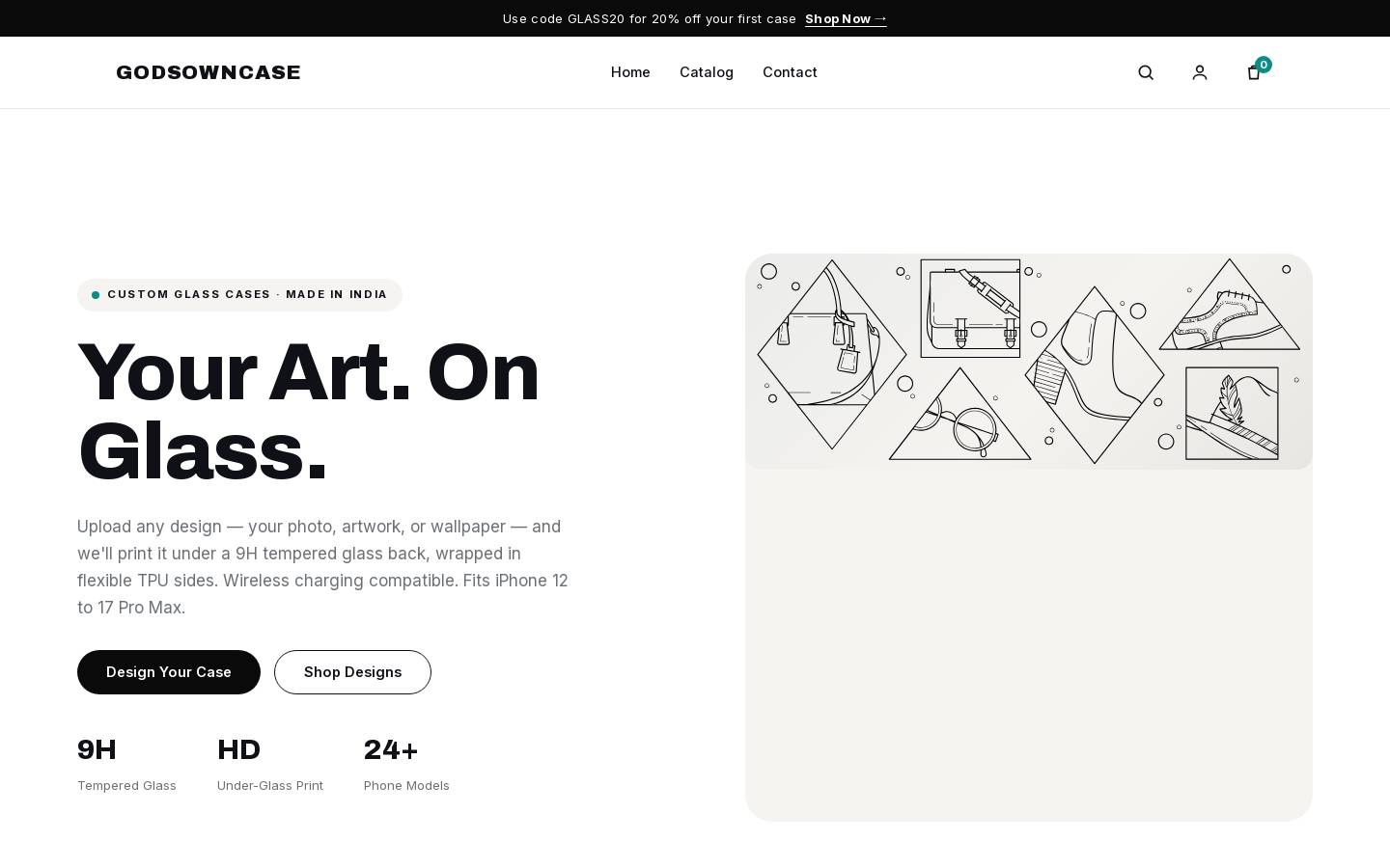 godsowncase.in homepage screenshot