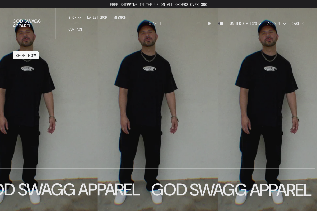 God Swagg Apparel homepage screenshot