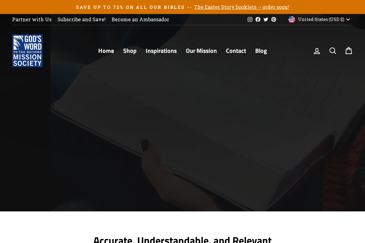 God’s Word Mission Society homepage screenshot