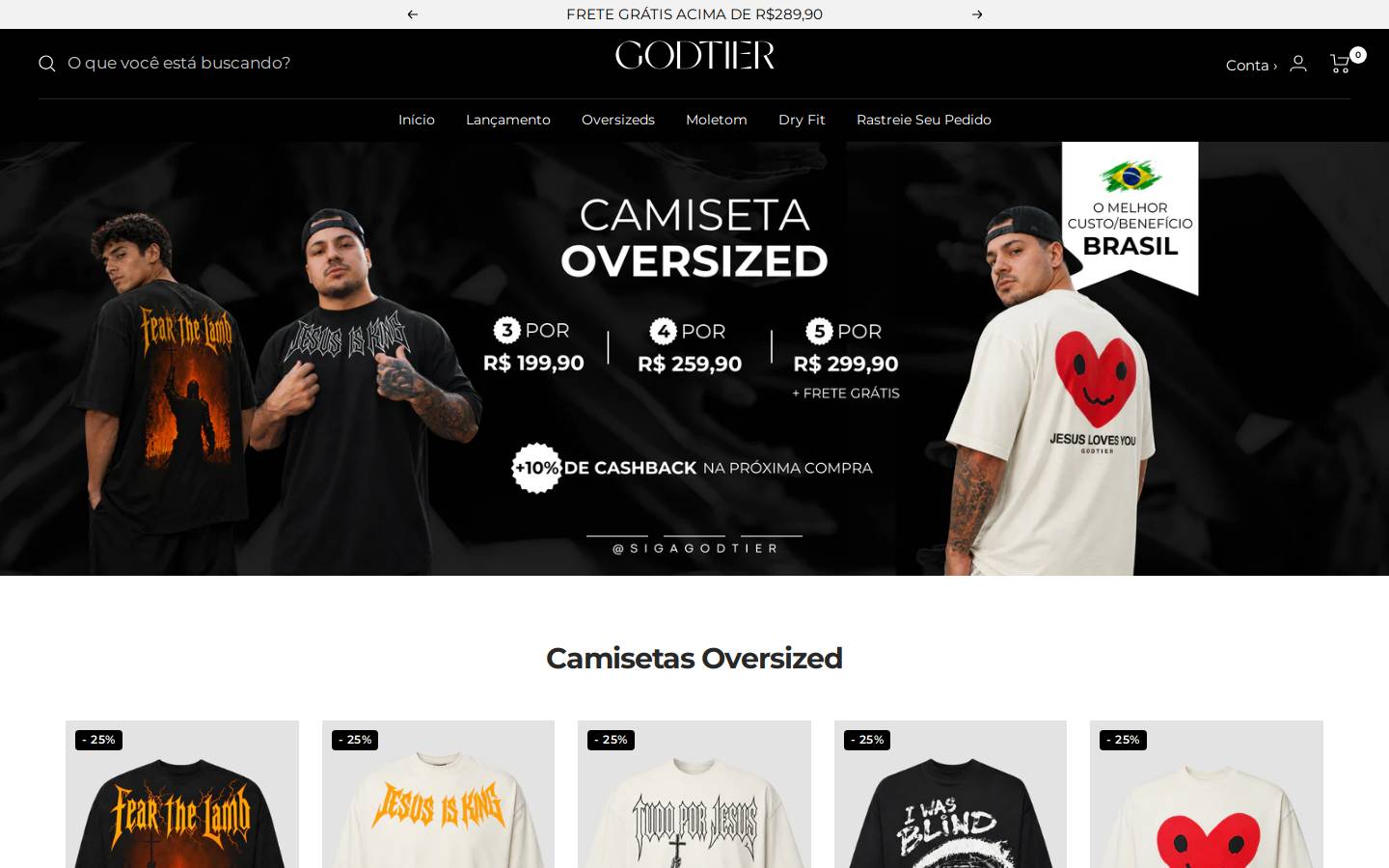 godtier.com.br homepage screenshot
