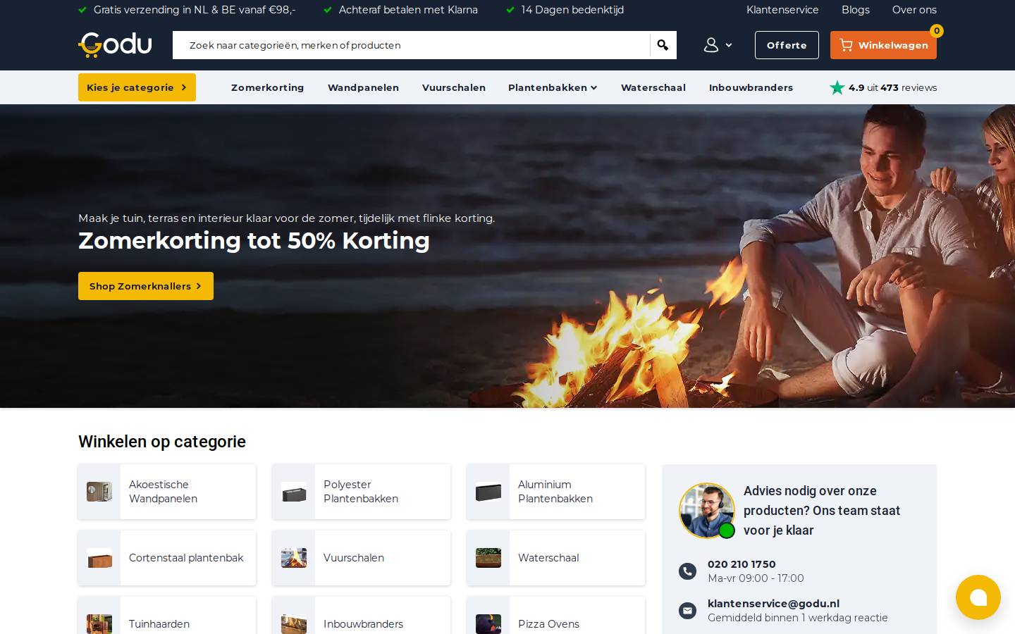Godu homepage screenshot