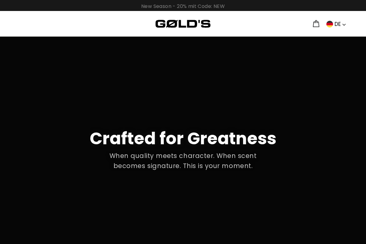 GØLD's homepage screenshot