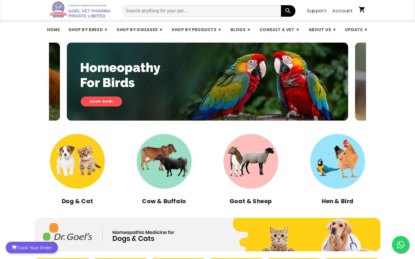 Goelvetpharma homepage screenshot