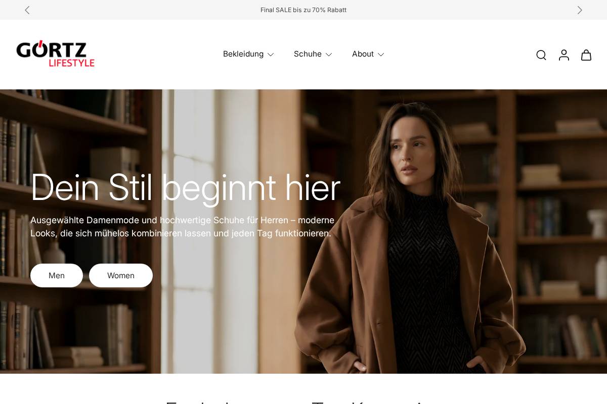 Görtz homepage screenshot