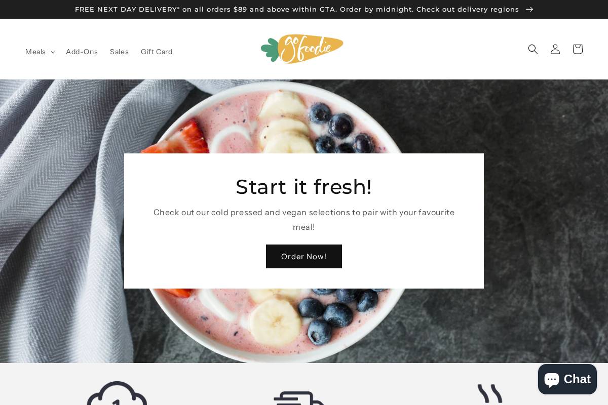 gofoodie.ca homepage screenshot