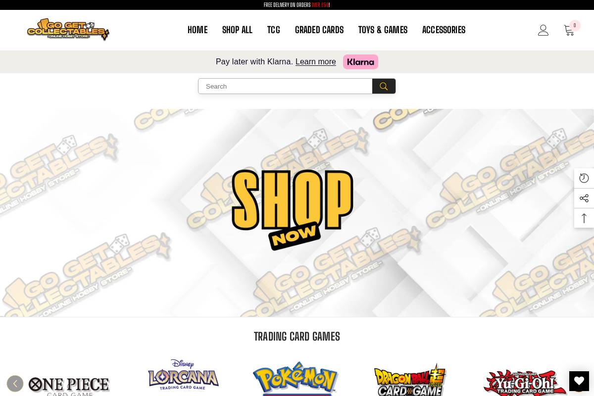 Go Get Collectables homepage screenshot