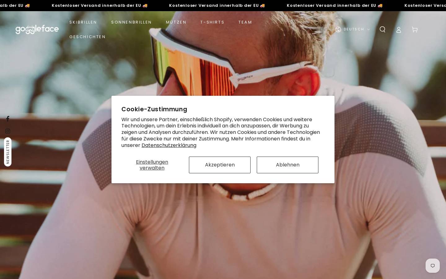 Goggleface homepage screenshot