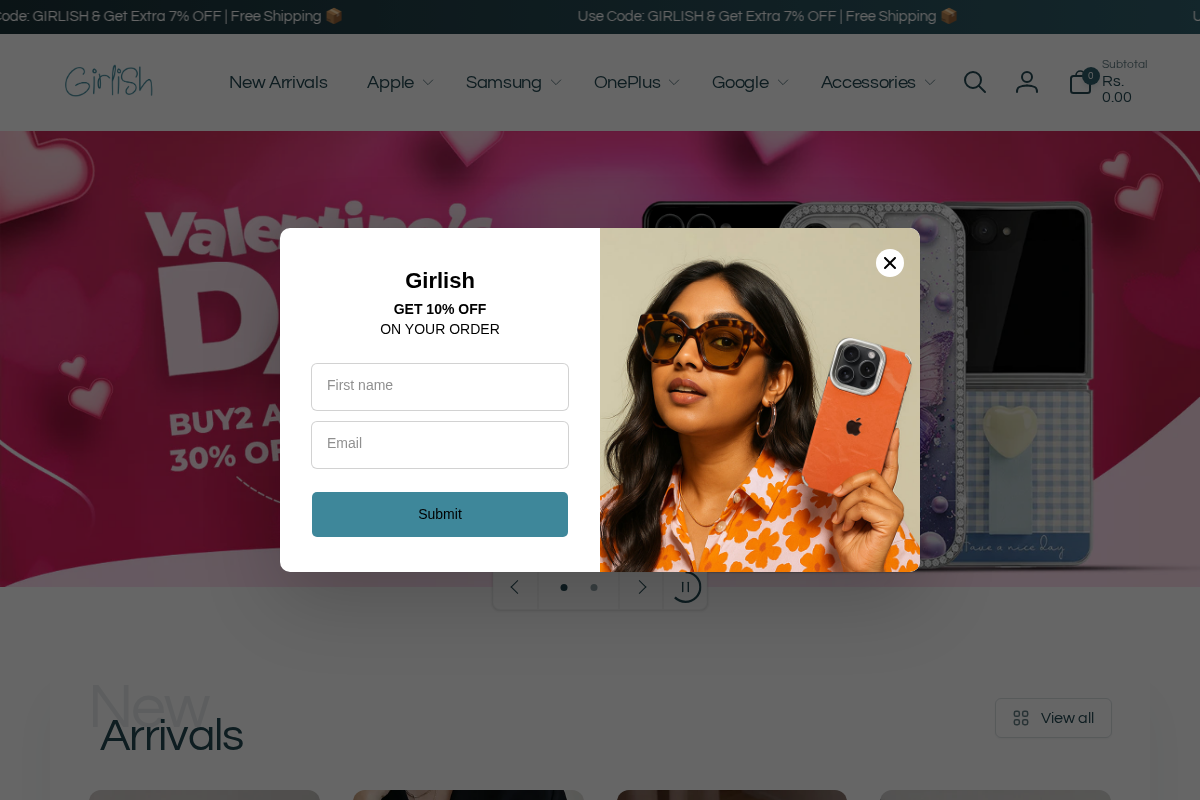 Girlish homepage screenshot