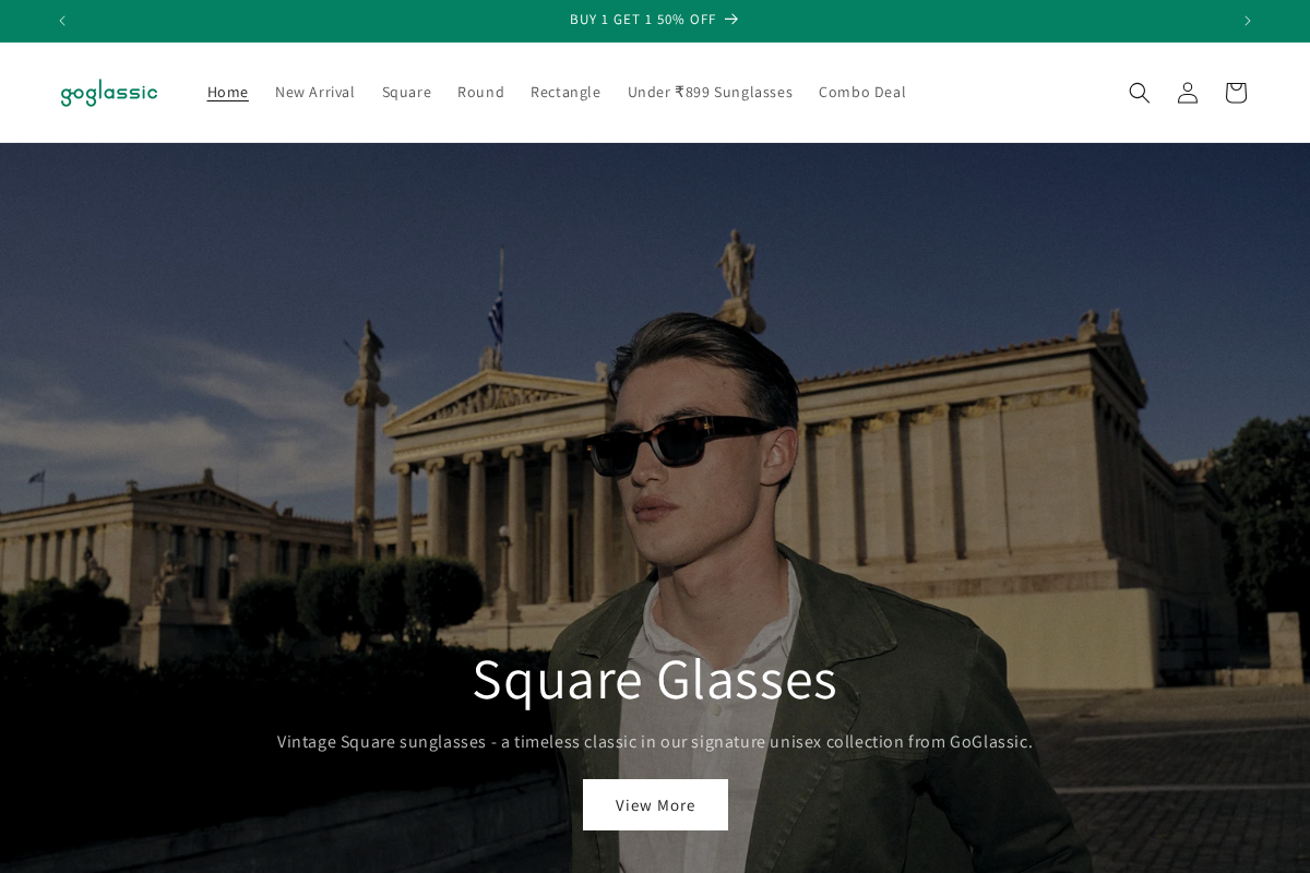 Goglassic homepage screenshot
