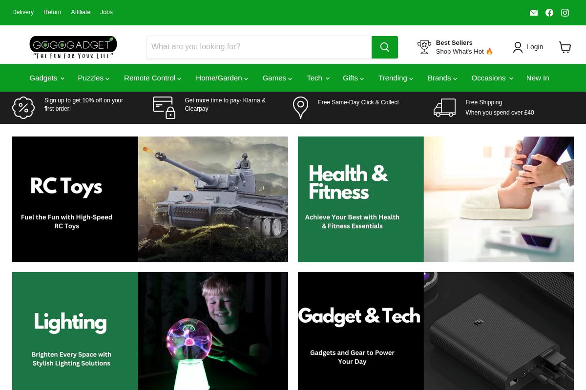 gogogadgetonline.co.uk homepage screenshot