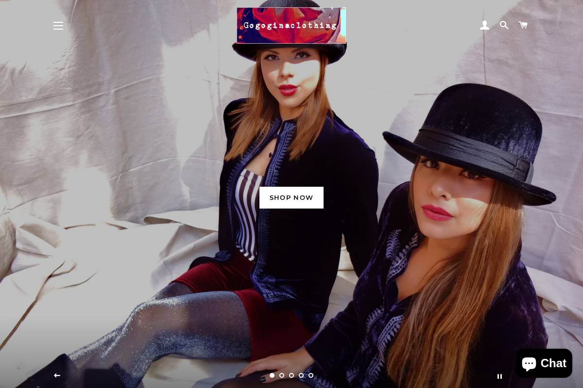 gogoginaclothing.com homepage screenshot