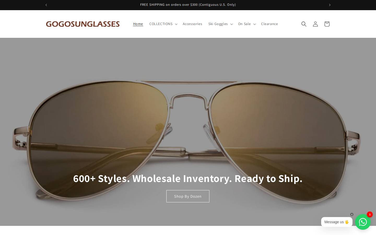 gogosunglasses.com homepage screenshot