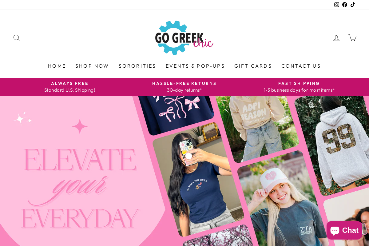 gogreekchic.com homepage screenshot