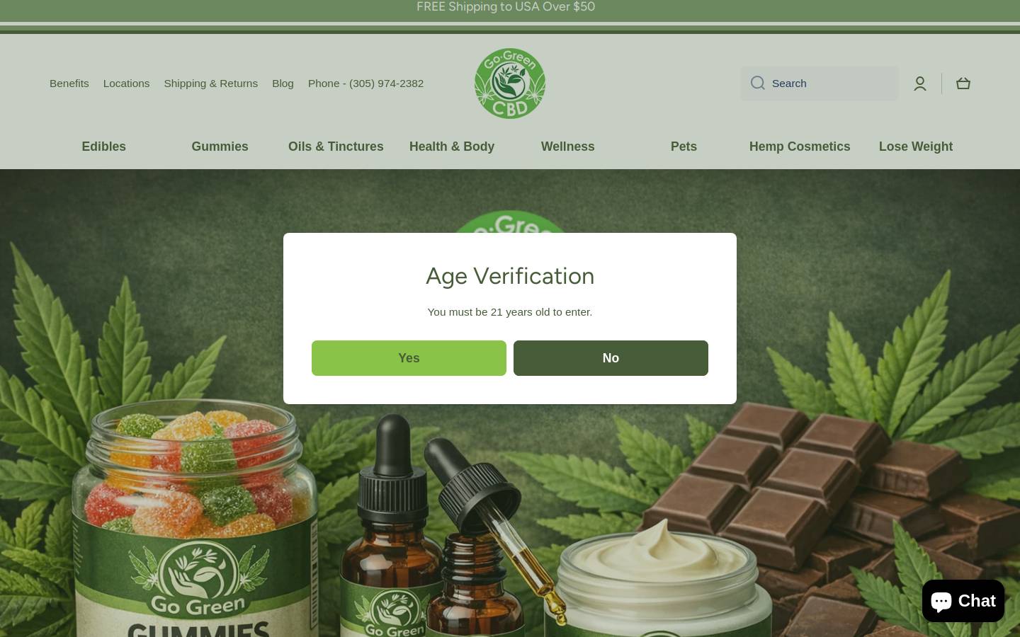 gogreen-cbd.com homepage screenshot