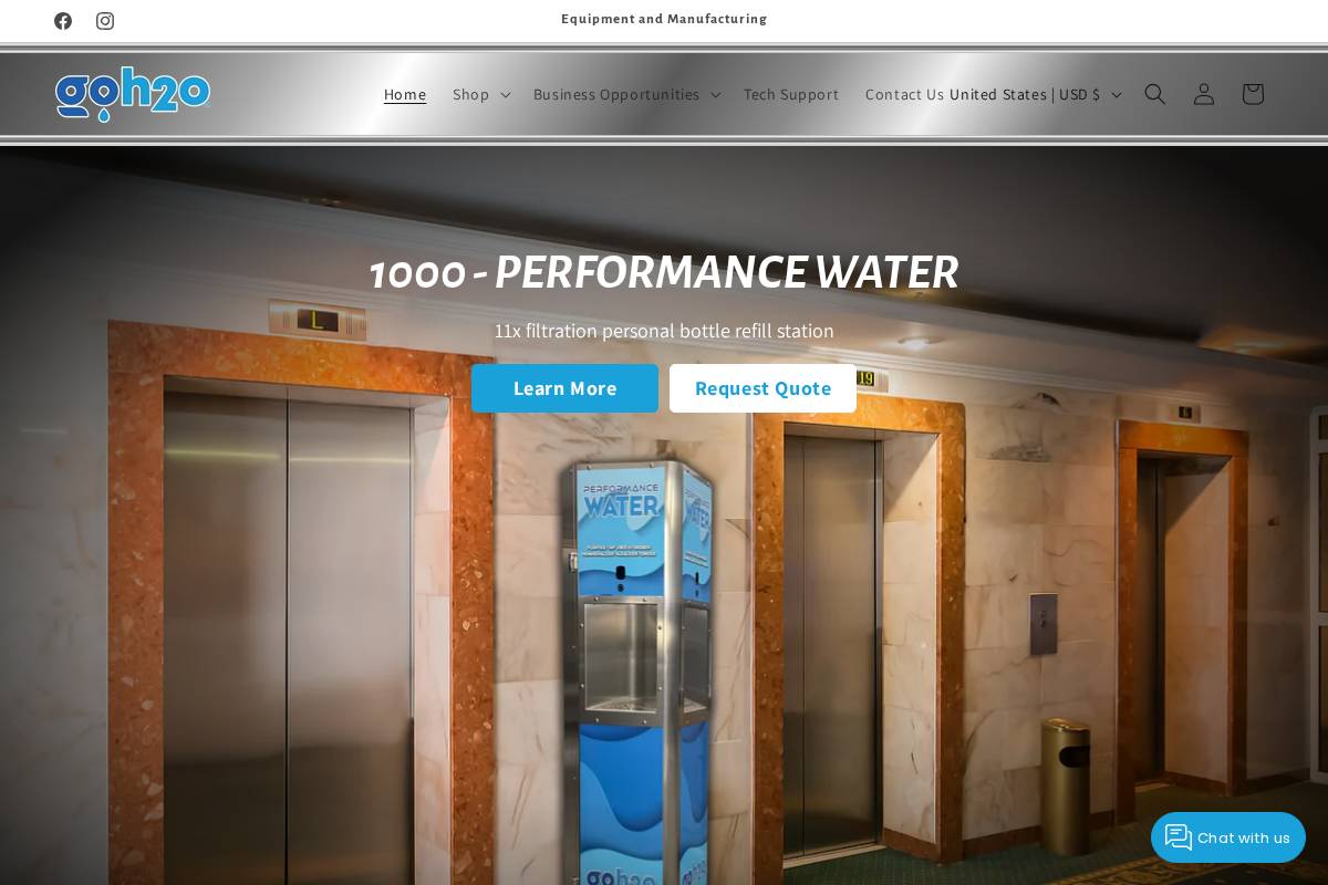 goh2oequipment.com homepage screenshot