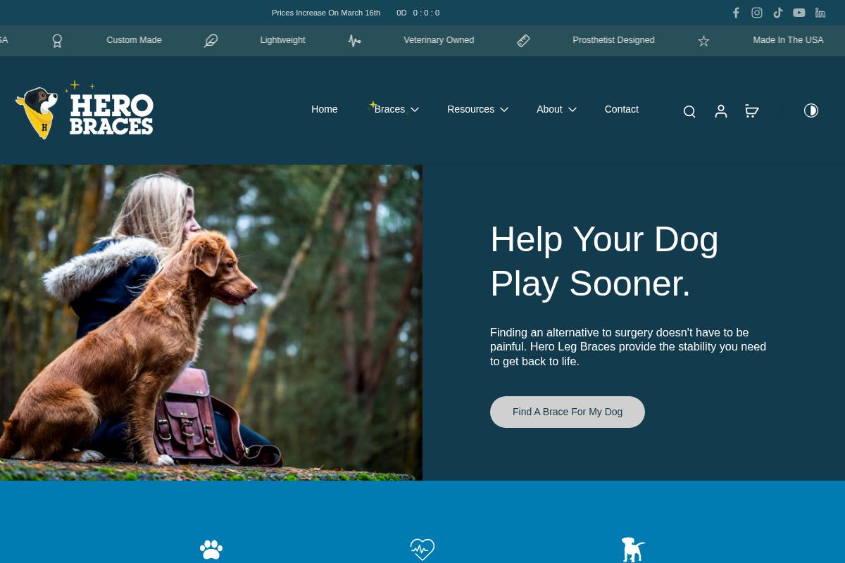 HERO homepage screenshot