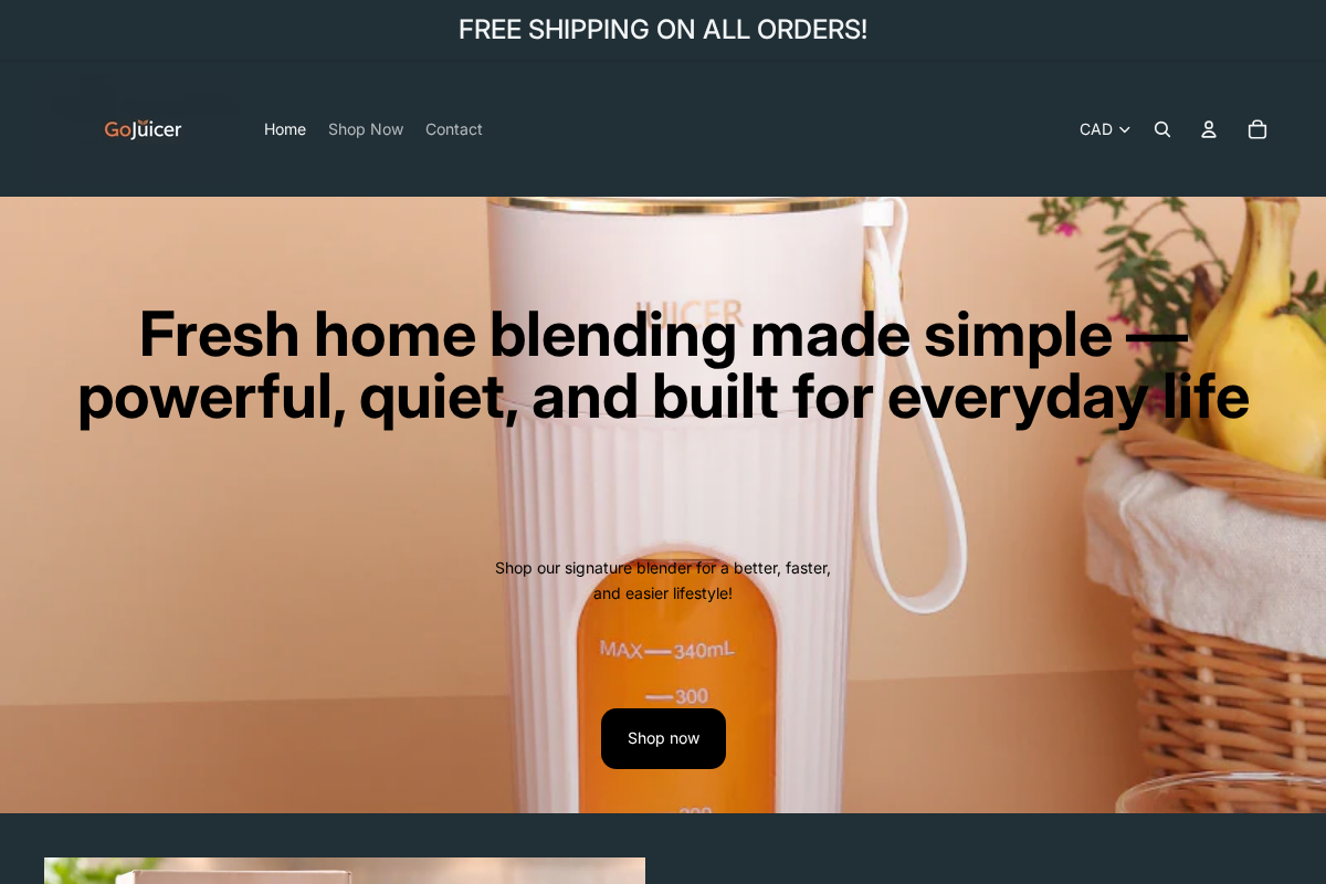 GoJuicer homepage screenshot