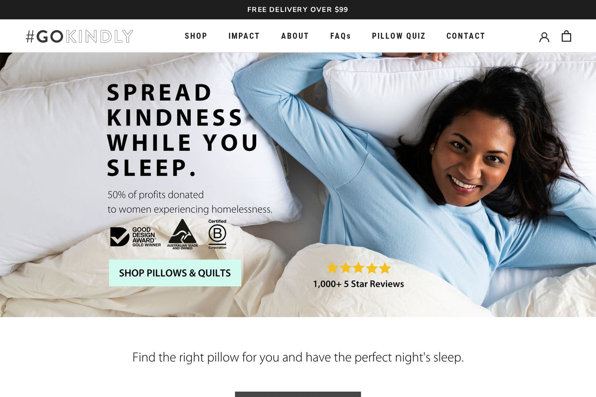 #GoKindly homepage screenshot