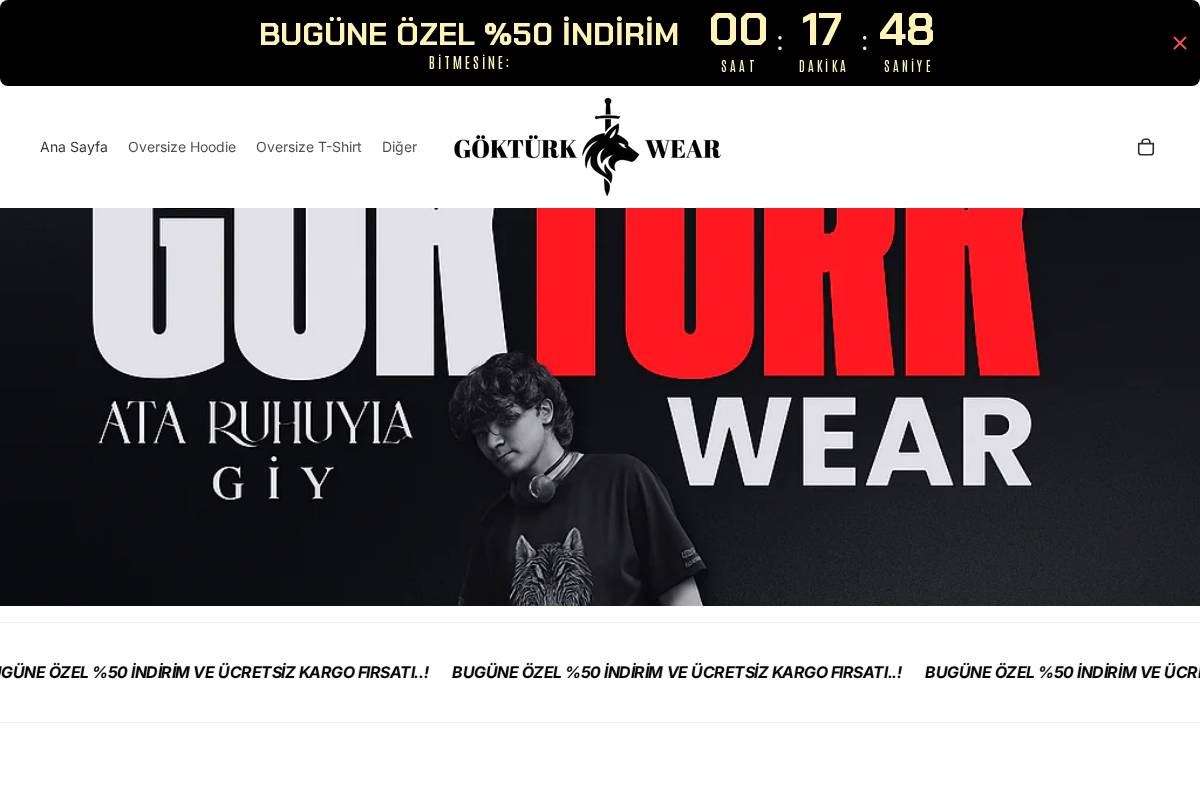 gokturkwear.com homepage screenshot