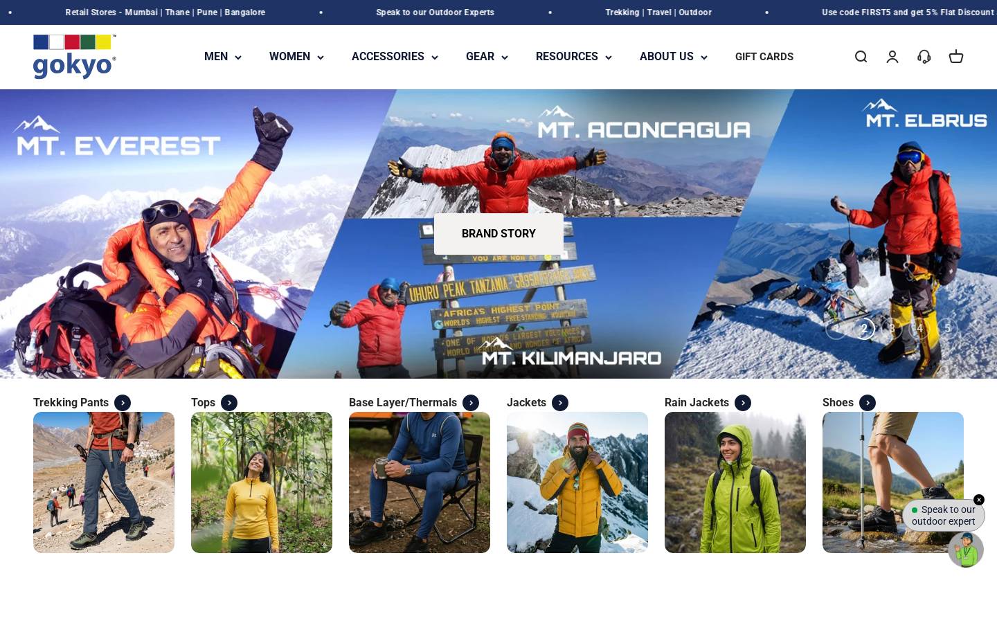 gokyo.in homepage screenshot