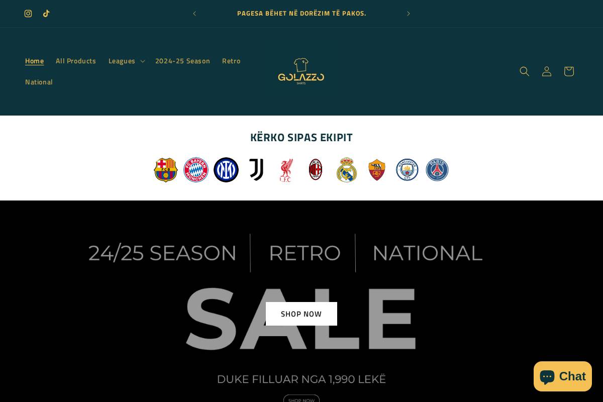 golazzoshirts.com homepage screenshot