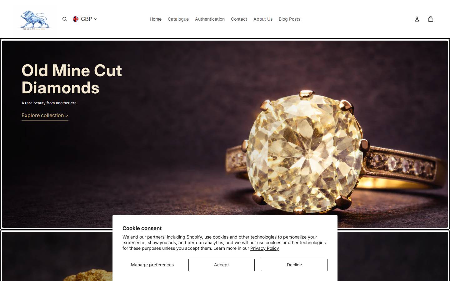 gold2u.co.uk homepage screenshot