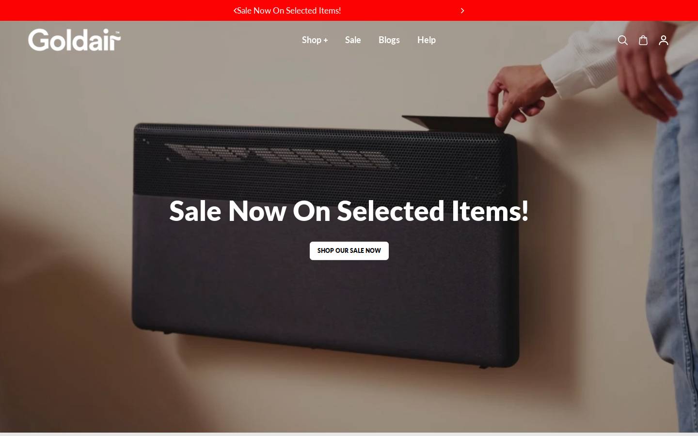 Goldair homepage screenshot