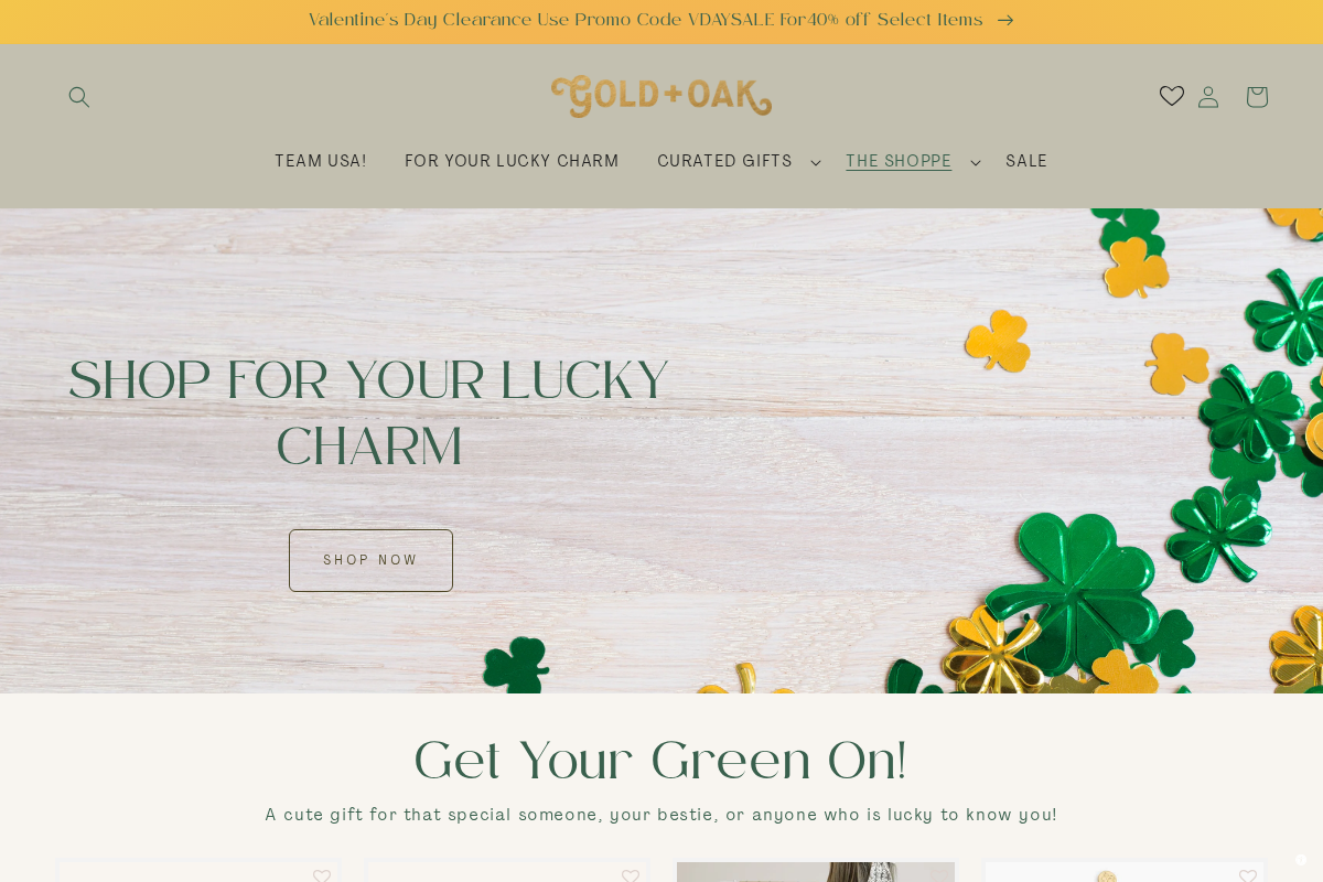 Gold+Oak homepage screenshot