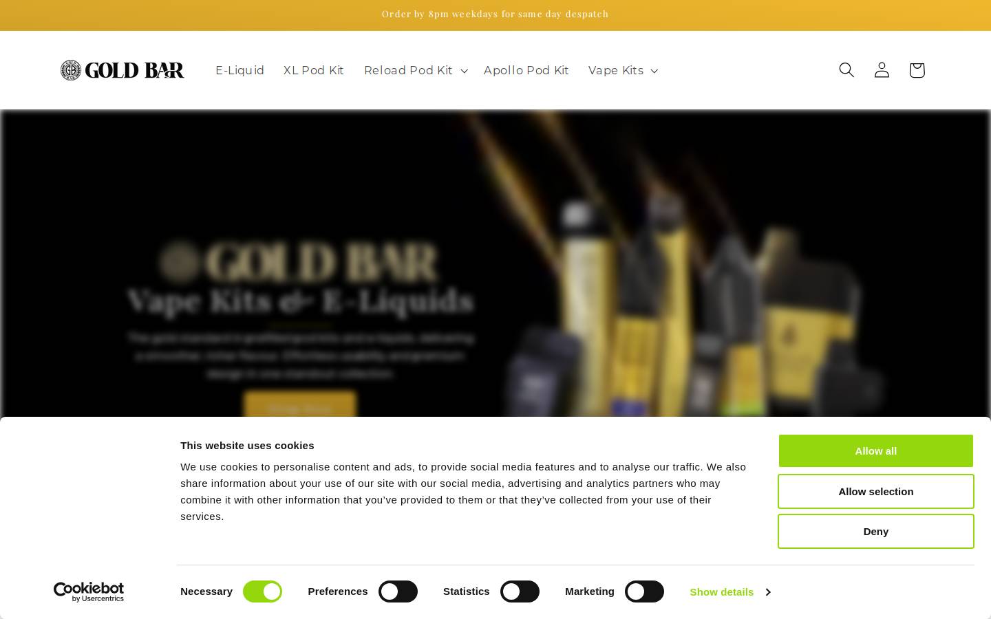 Goldbar homepage screenshot