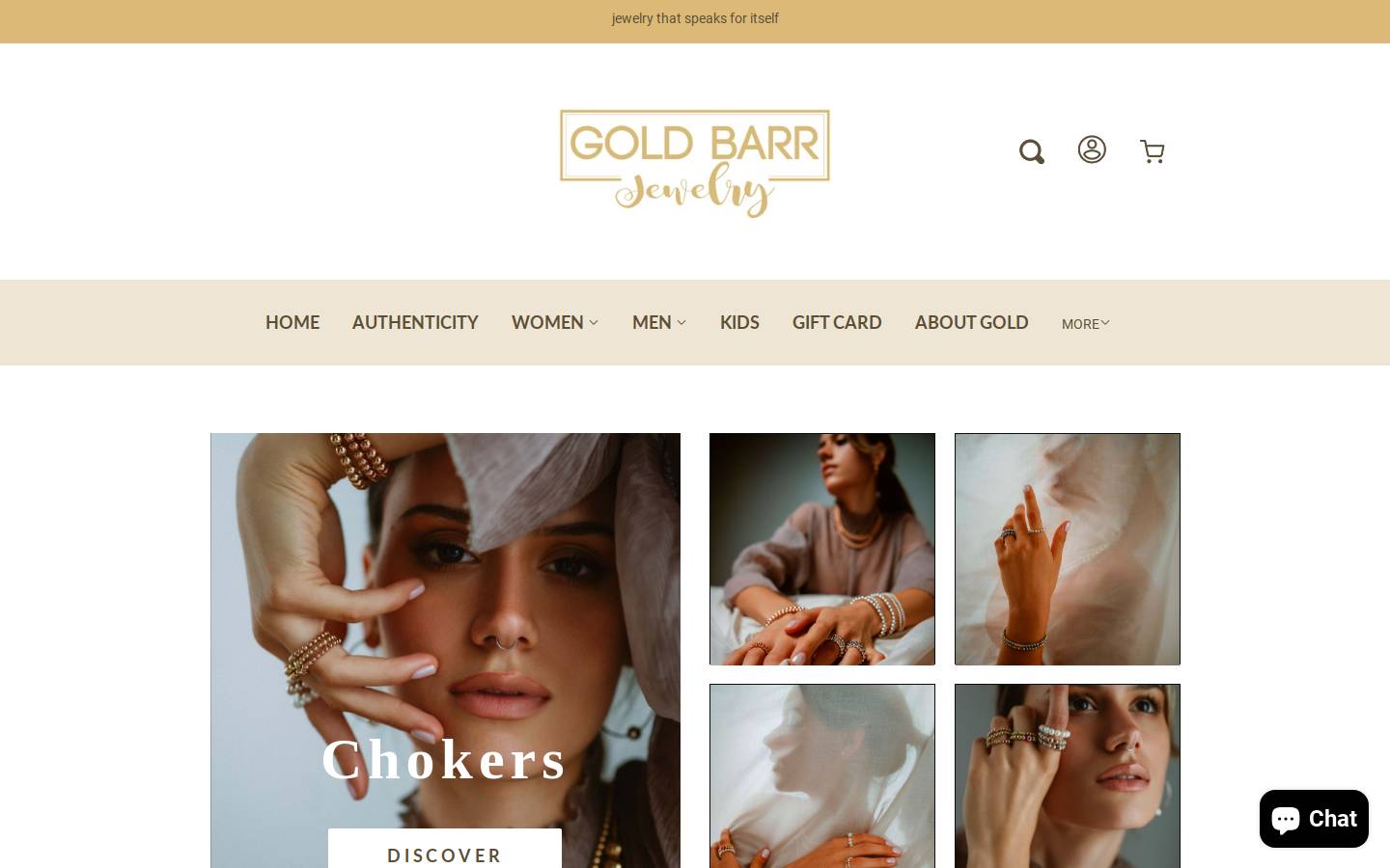 goldbarrjewelry.com homepage screenshot