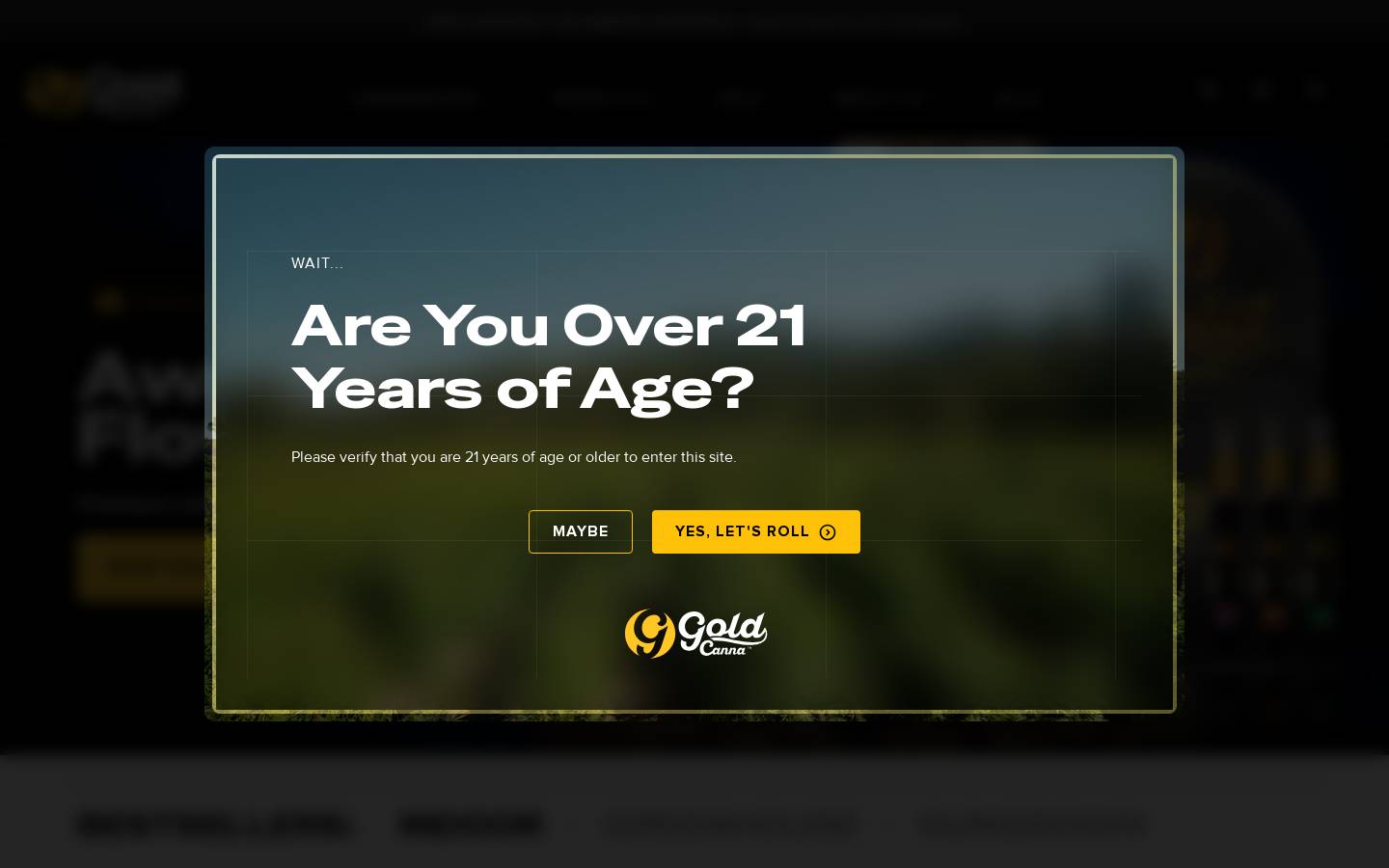 goldcanna.com homepage screenshot