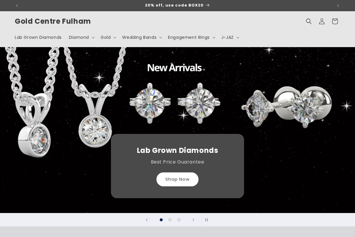 The Gold Centre homepage screenshot