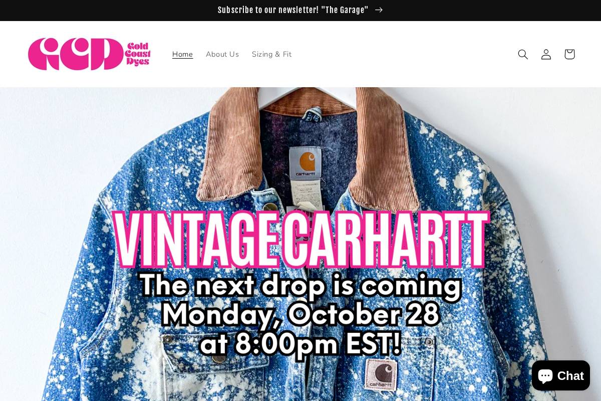 goldcoastdyes.com homepage screenshot