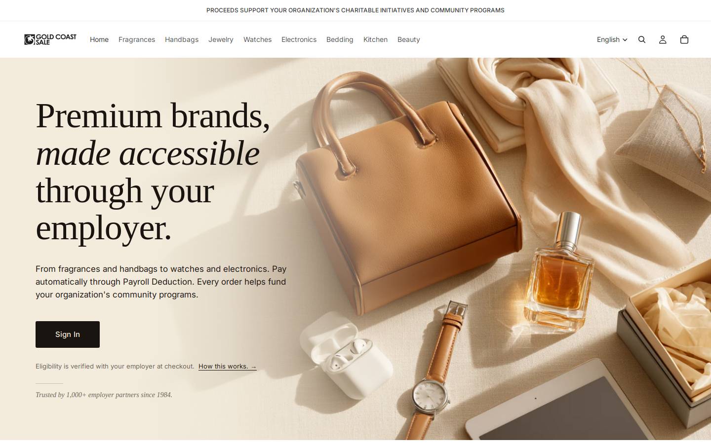 goldcoastsale.com homepage screenshot