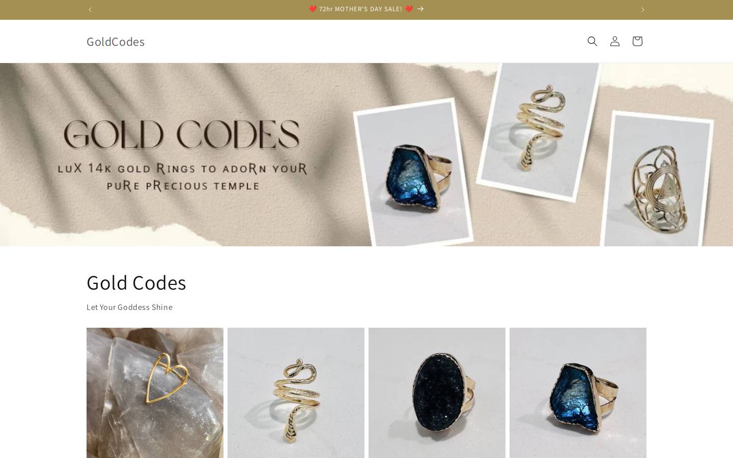 goldcodeslux.com homepage screenshot