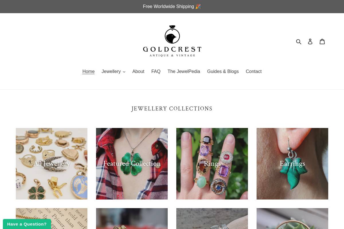 Goldcrest Antique & Vintage homepage screenshot