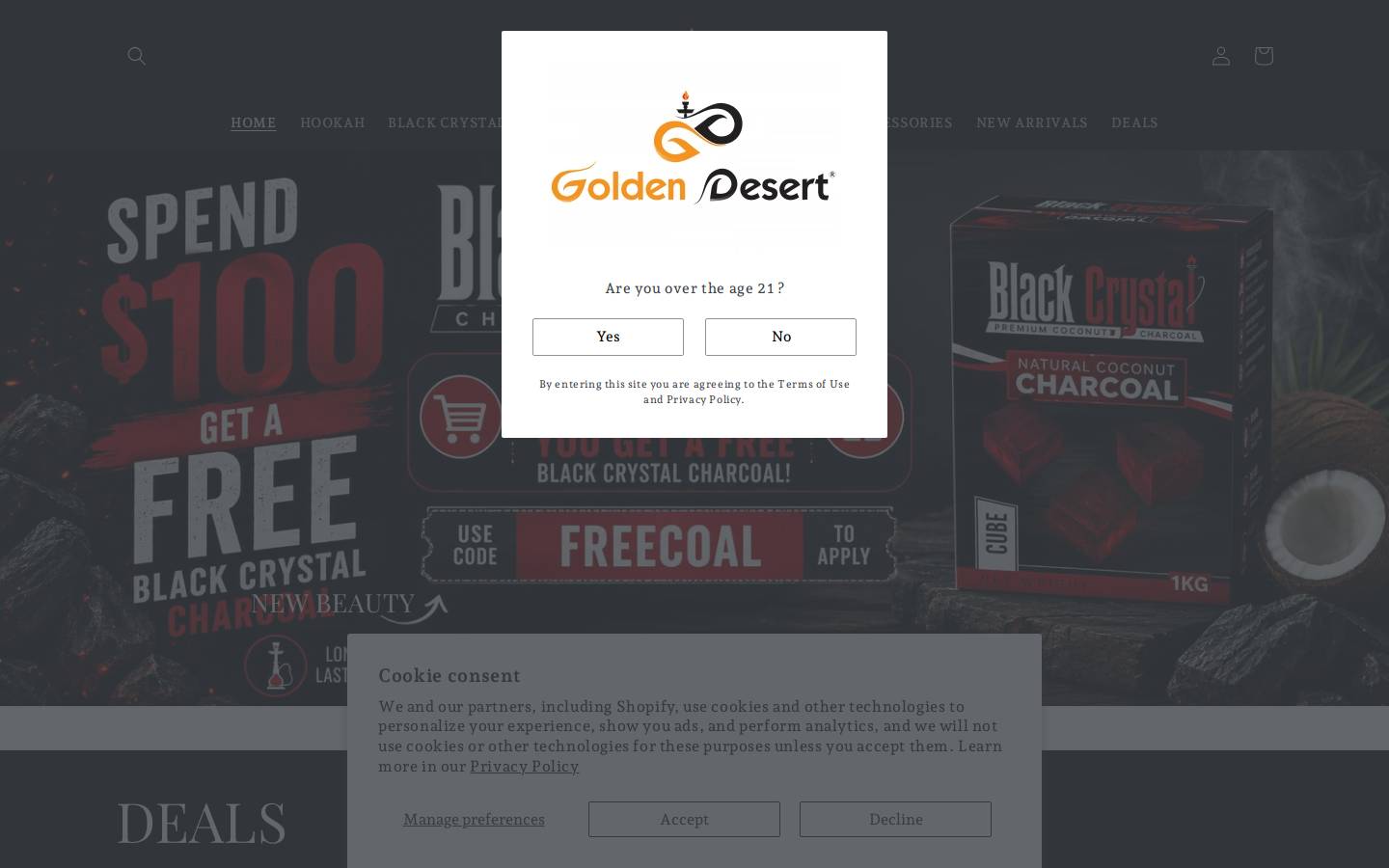 golden-desert.com homepage screenshot