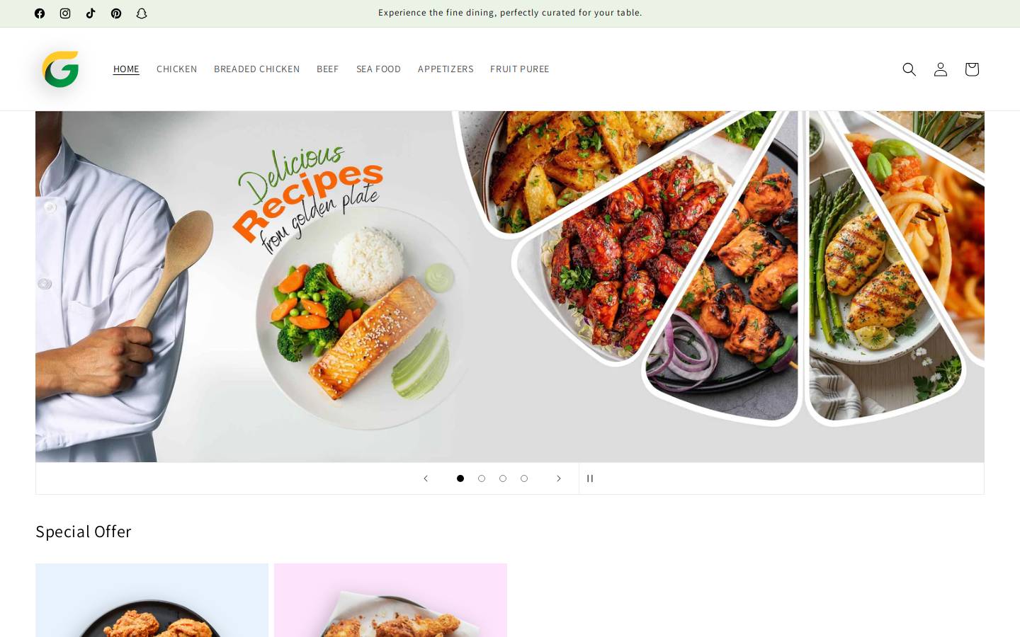golden-plate.com homepage screenshot