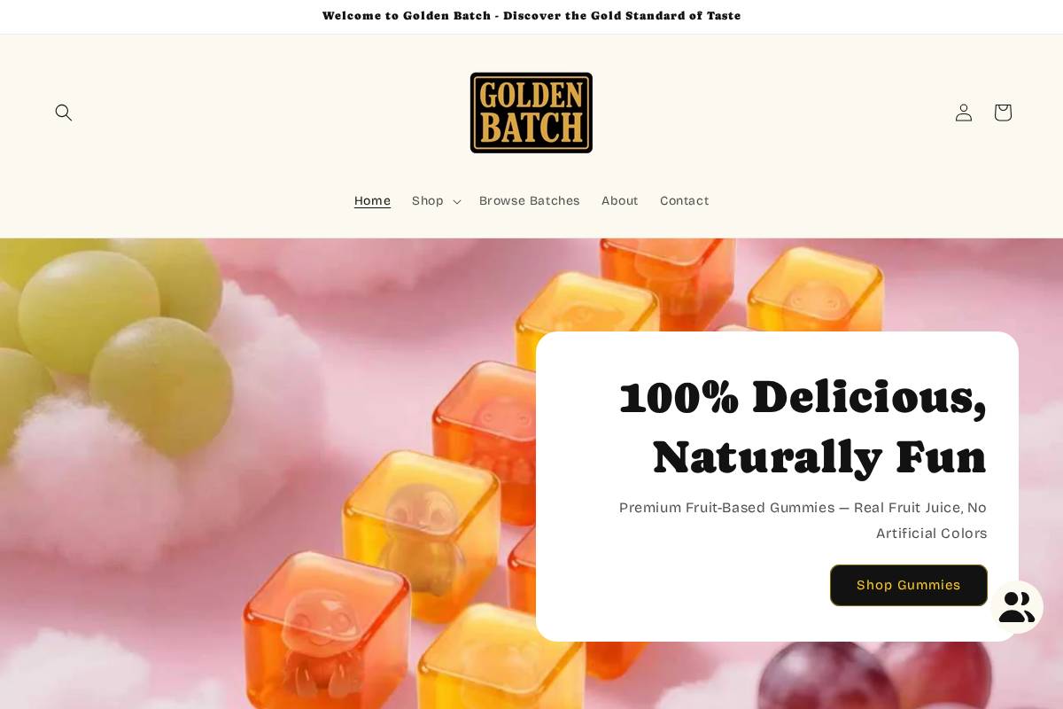 goldenbatch.store homepage screenshot