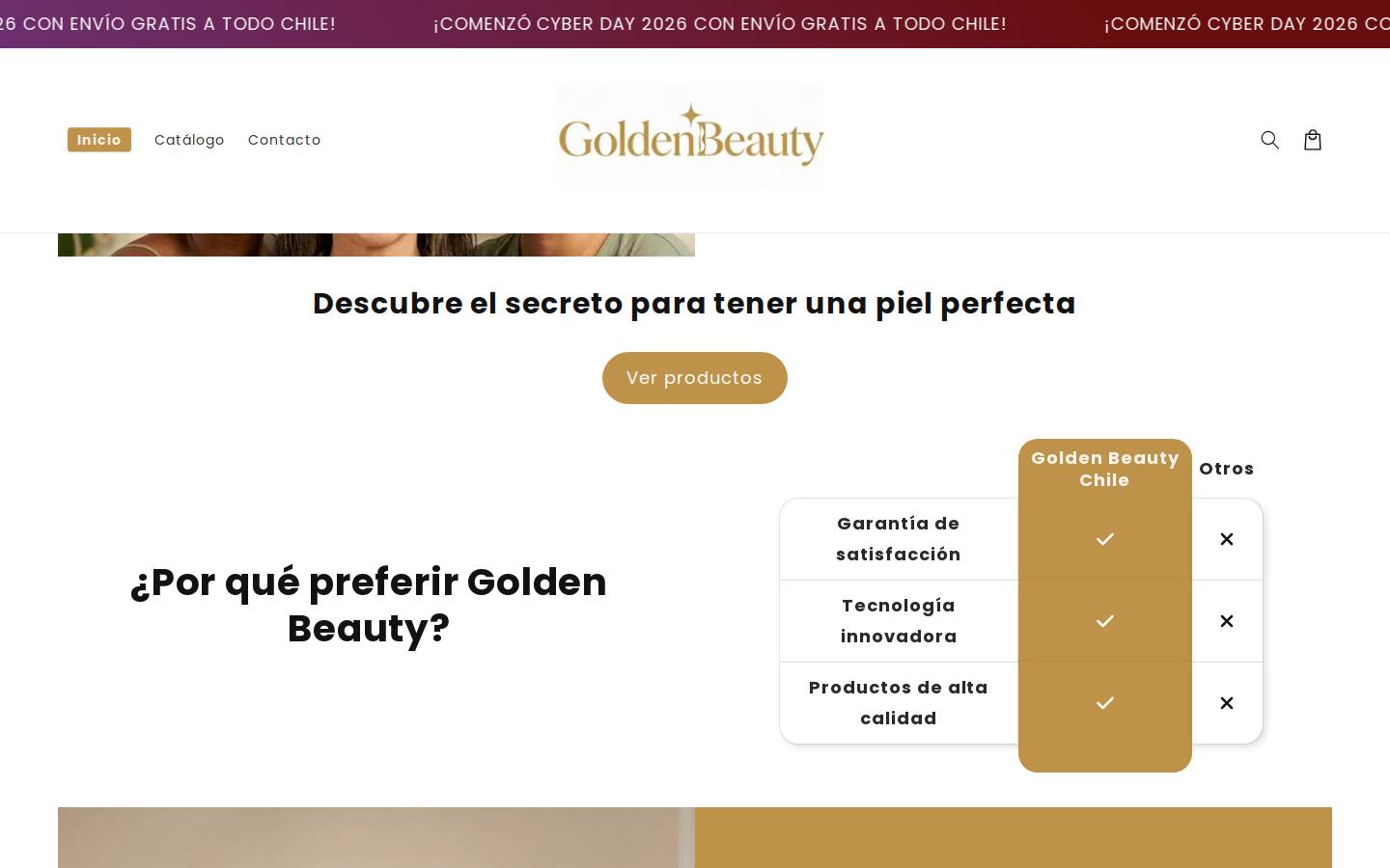 goldenbeauty.cl homepage screenshot